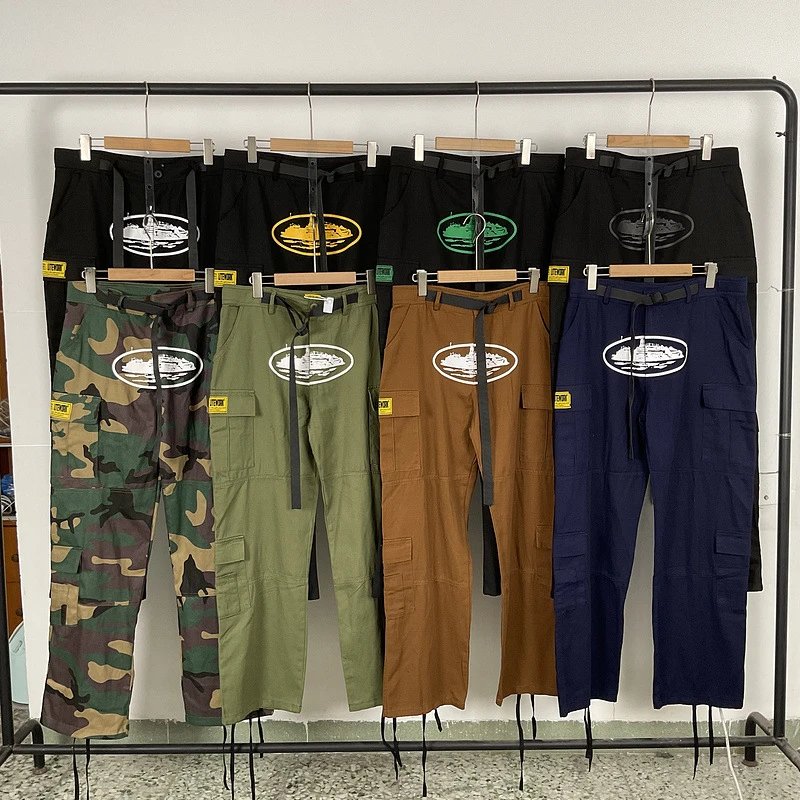 Cruise Ship Printed American Men's and Women's Loose Multi-Pocket Work Pants Straight Leg Pants  