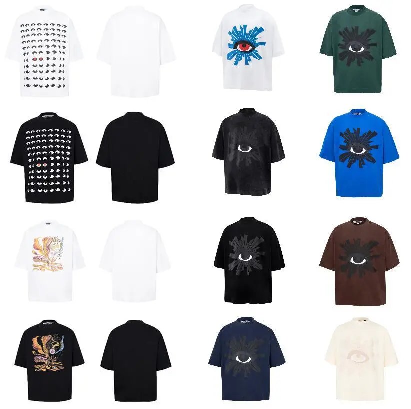 American high street eye of truth print dark style hip hop casual short sleeve loose plus size top  