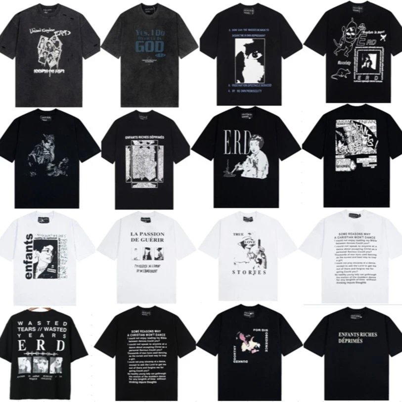 Loose casual short-sleeved T-shirts for men and women, trendy  